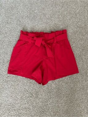 Athleta Bright Red Waist Tie-Front Shorts